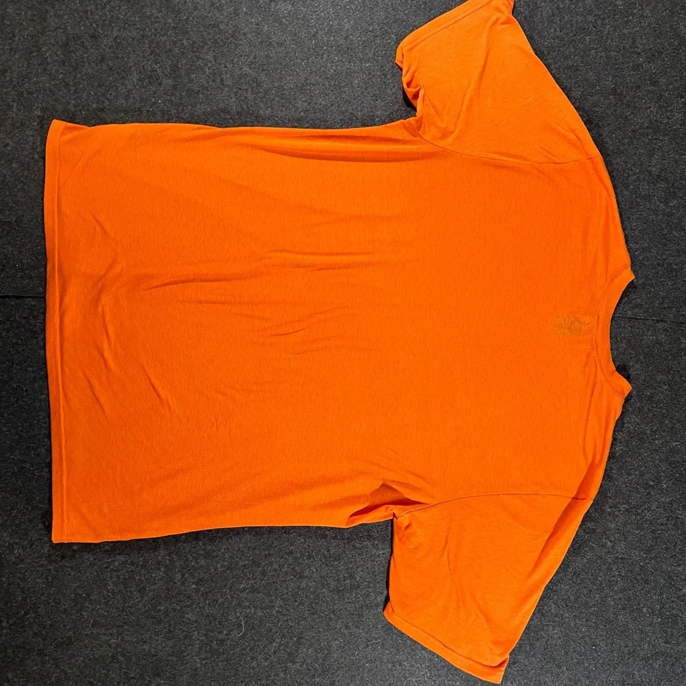 The North Face We Test On Humans Shirt Mens L Orange Graphic Tee Hiking